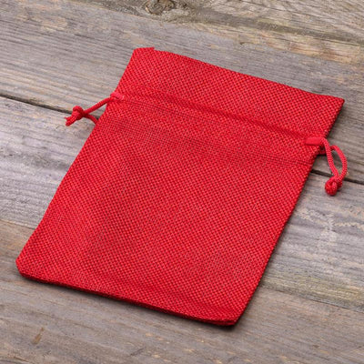 Săculeți țesătură sac cu sfoară 9x12cm (set 50 buc) - CraftUp