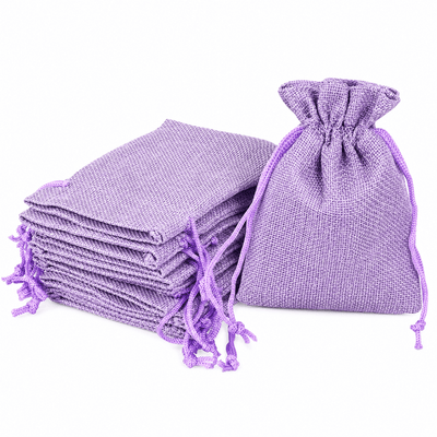Săculeți țesătură sac cu sfoară 9x12cm (set 50 buc) - CraftUp