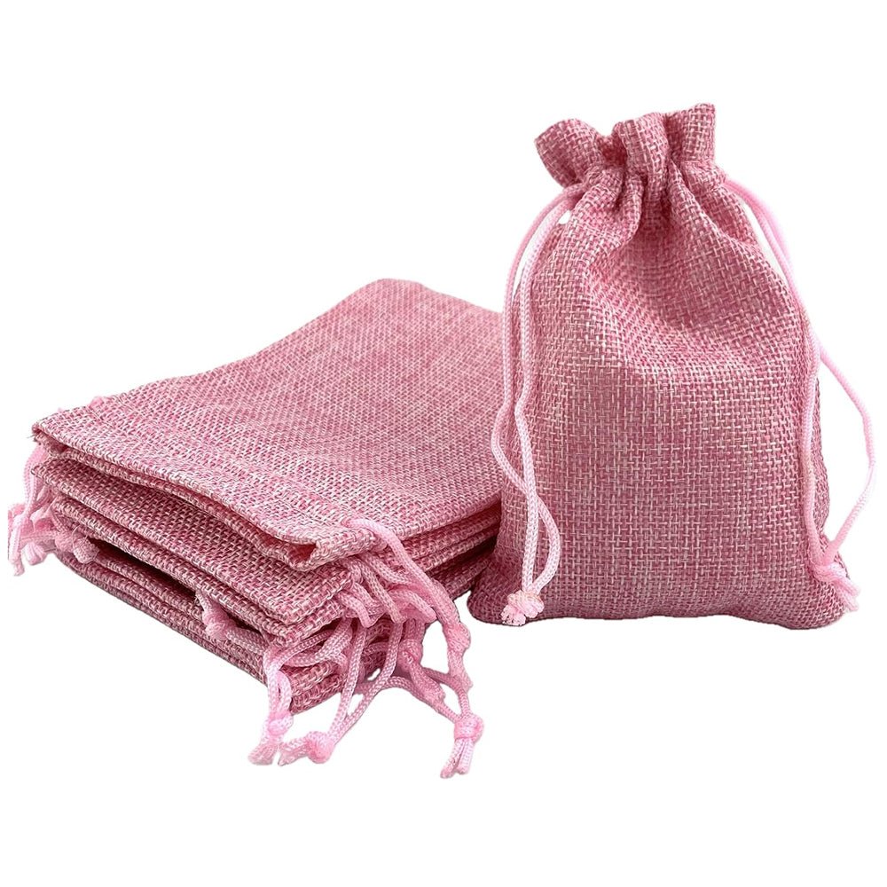 Săculeți țesătură sac cu sfoară 9x12cm (set 50 buc) - CraftUp