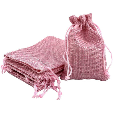 Săculeți țesătură sac cu sfoară 9x12cm (set 50 buc) - CraftUp