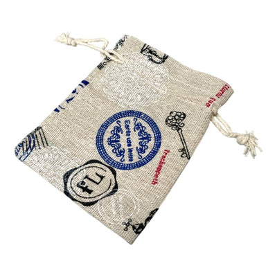 Săculeți textil dreptunghiulari model Paris - alb (set 50 buc) 9x12cm - CraftUp