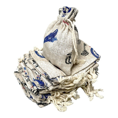 Săculeți textil dreptunghiulari model Paris - alb (set 50 buc) 9x12cm - CraftUp