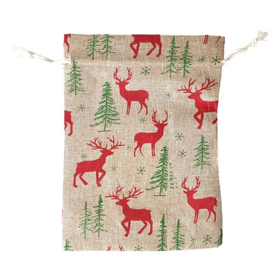 Săculeți textili renii Crăciunului 20x30cm - beige - CraftUp