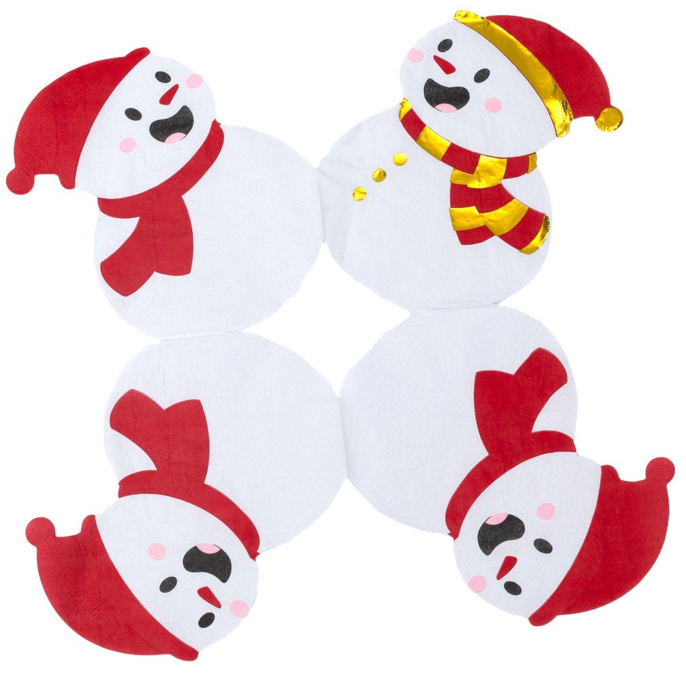 Șervețele de Crăciun în formă de om de zăpadă (set 20 buc) - CraftUp