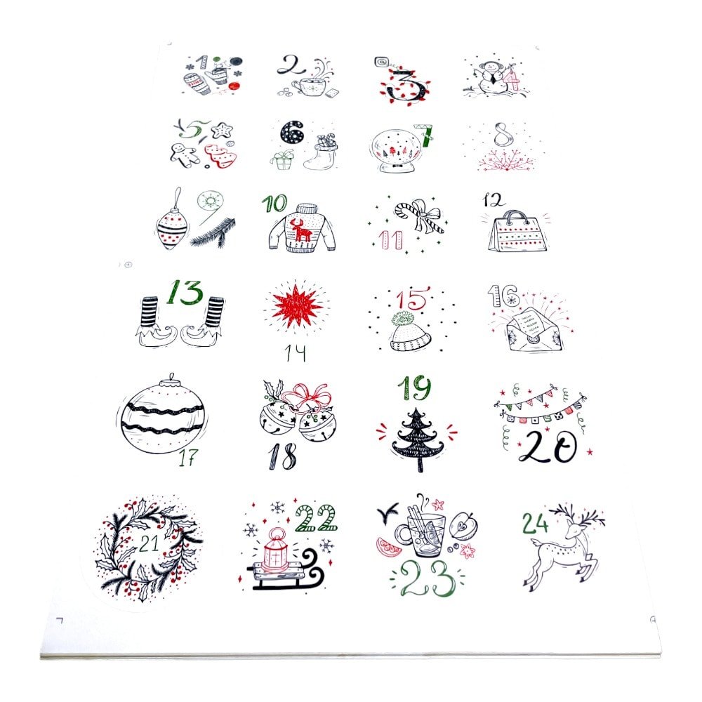 Set 10 foi x 24 stickere de Crăciun 4.5cm - model 1 - CraftUp