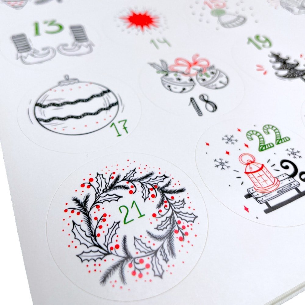 Set 10 foi x 24 stickere de Crăciun 4.5cm - model 1 - CraftUp