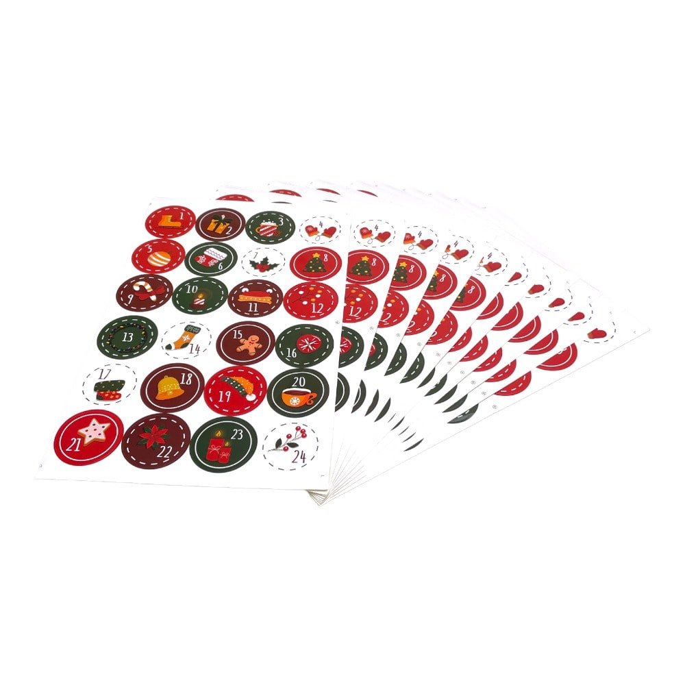 Set 10 foi x 24 stickere de Crăciun 4.5cm - model 2 - CraftUp