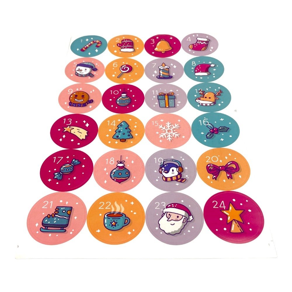 Set 10 foi x 24 stickere de Crăciun 4.5cm - model 3 - CraftUp