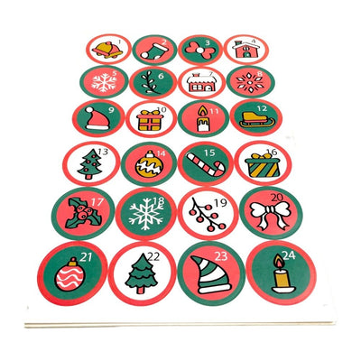 Set 10 foi x 24 stickere de Crăciun 4.5cm - model 4 - CraftUp