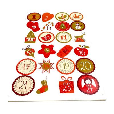 Set 10 foi x 24 stickere de Crăciun 4.5cm - model 5 - CraftUp