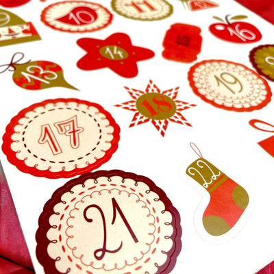 Set 10 foi x 24 stickere de Crăciun 4.5cm - model 5 - CraftUp