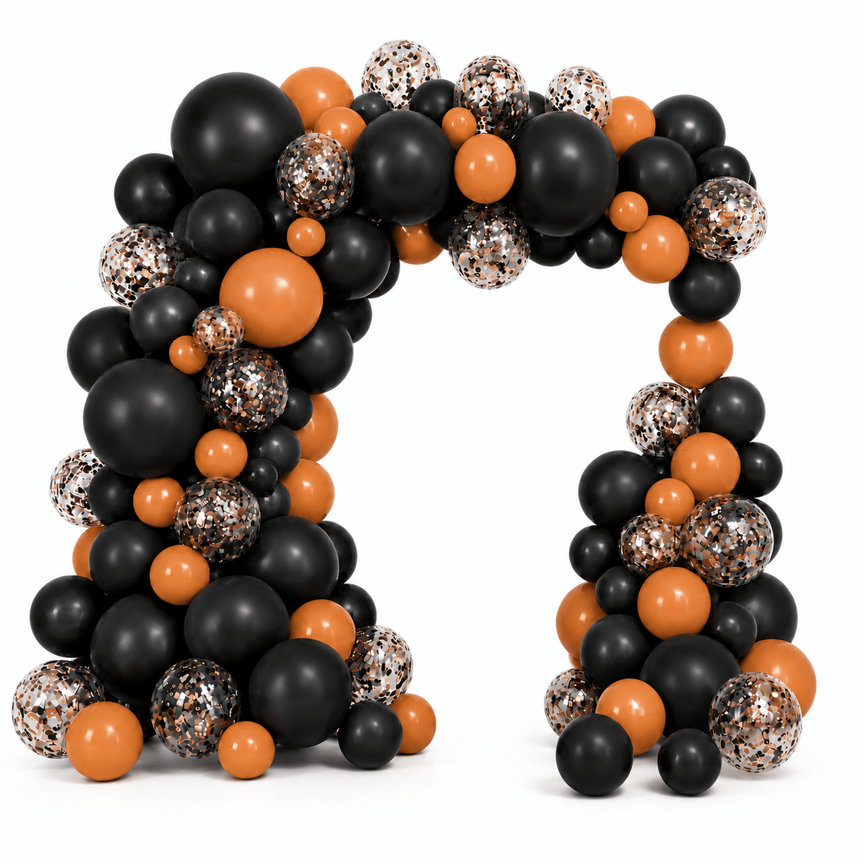 Set 100 baloane stil arcadă - model 8 negru și portocaliu - CraftUp