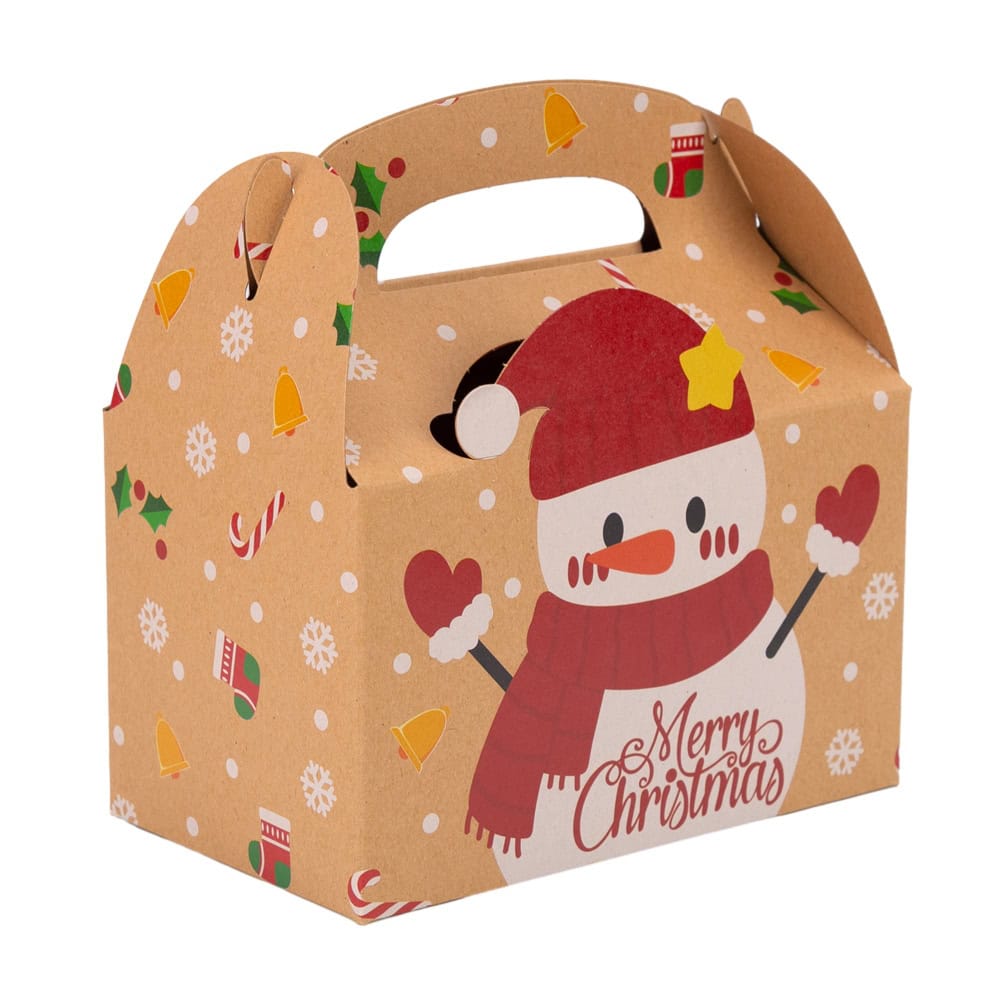 Set 12 cutii Crăciun 4 modele cu mâner - kraft - CraftUp