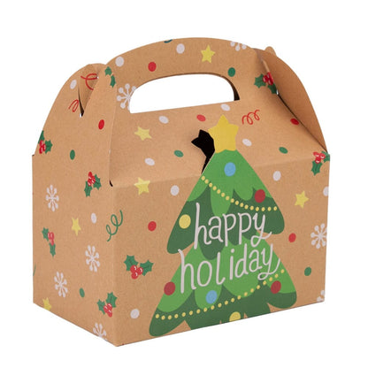 Set 12 cutii Crăciun 4 modele cu mâner - kraft - CraftUp
