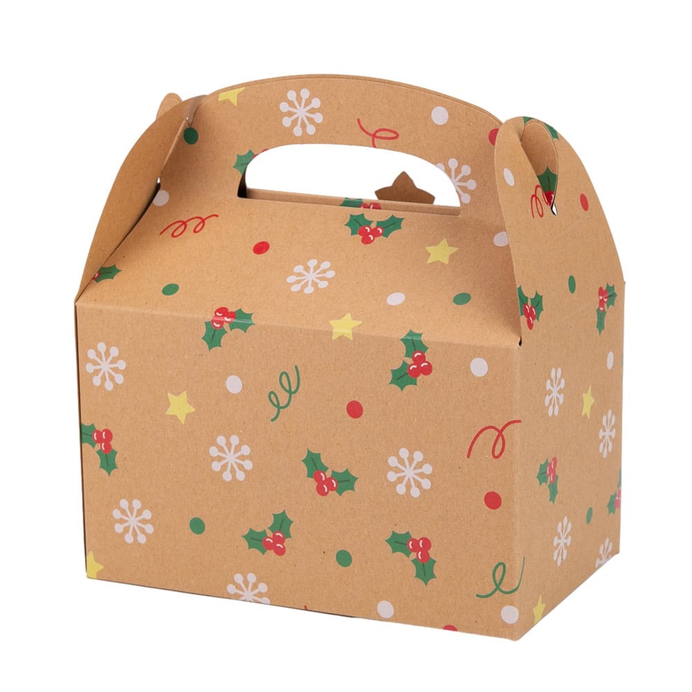 Set 12 cutii Crăciun 4 modele cu mâner - kraft - CraftUp