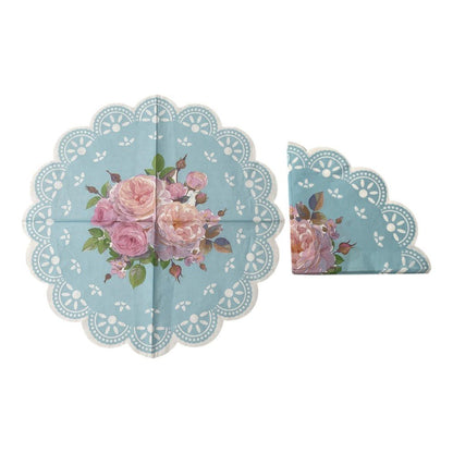 Set 148 articole petrecere - farfurii hârtie, pahare cu farfurioare, tacâmuri, paie și șervetele - bleu - CraftUp