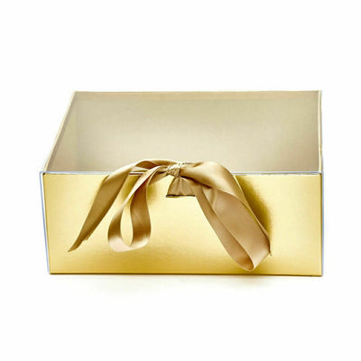 Set 2 cutii dreptunghiulare cu fereastră transparentă și panglică - auriu - CraftUp