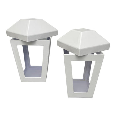 Set 2 cutii în formă de felinar cu capac - alb - CraftUp