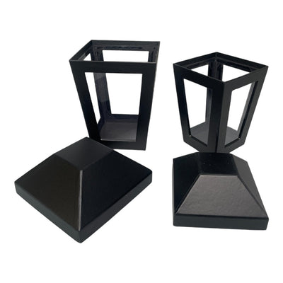 Set 2 cutii în formă de felinar cu capac - negru - CraftUp