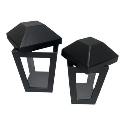 Set 2 cutii în formă de felinar cu capac - negru - CraftUp