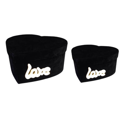 Set 2 cutii inimă model Love luminat - negru - CraftUp