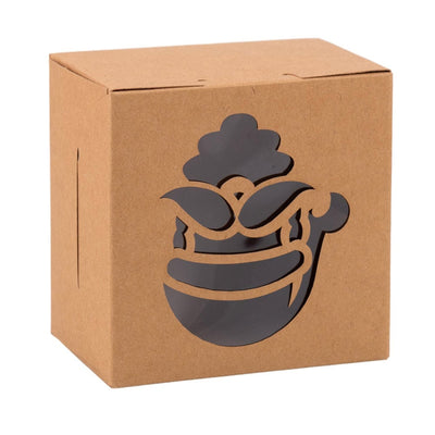 Set 24 cutii de Crăciun cu 6 modele de ferestre diferite - kraft - CraftUp