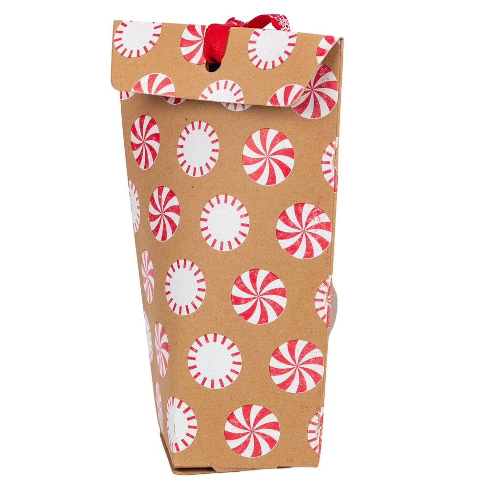 Set 24 pungi 3 modele diferite de Crăciun cu fundă și etichetă reni - kraft - CraftUp