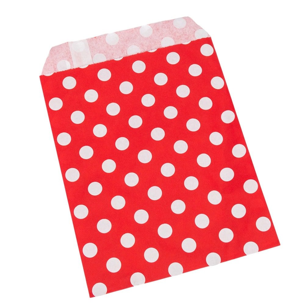Set 24 pungi de Crăciun 4 modele cu buline sau dungi și stickere - CraftUp