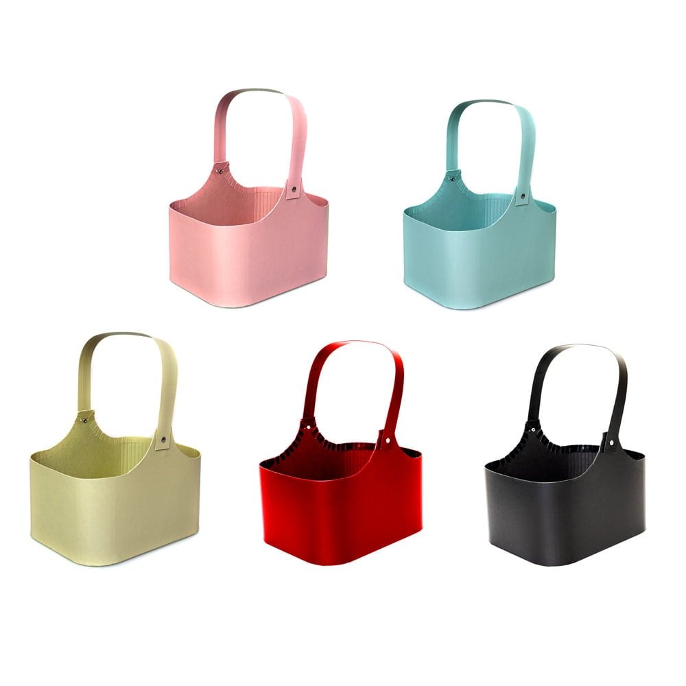 Set 3 coșulețe rotunjite cu mâner - turcoaz - CraftUp