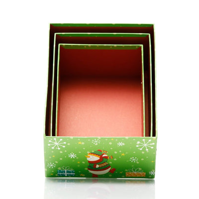 Set 3 cutii dreptunghiulare Crăciun – model om de zăpadă festiv - CraftUp