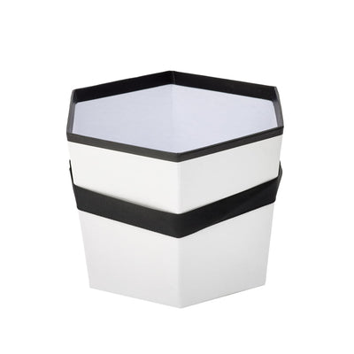 Set 3 cutii hexagon cu mâner - alb - CraftUp