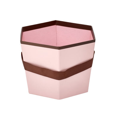 Set 3 cutii hexagon cu mâner - roz - CraftUp