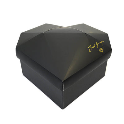 Set 3 cutii inimă cu fațete Just For You - negru - CraftUp