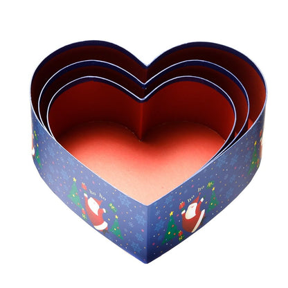 Set 3 cutii inimă de Crăciun – model Moș vesel - CraftUp