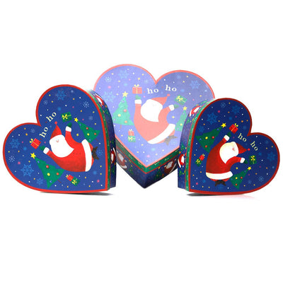 Set 3 cutii inimă de Crăciun – model Moș vesel - CraftUp