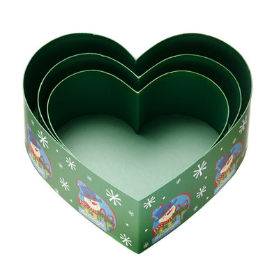 Set 3 cutii inimă de Crăciun – model sarbători fericite - CraftUp