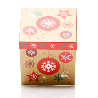 Set 3 cutii pătrate de Crăciun – model globuri multicolore - CraftUp