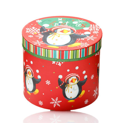 Set 3 cutii rotunde Crăciun - model pinguini - CraftUp