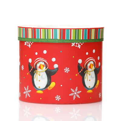 Set 3 cutii rotunde Crăciun - model pinguini - CraftUp
