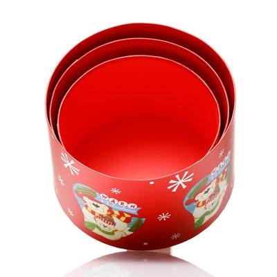 Set 3 cutii rotunde Crăciun - model urși polari - CraftUp