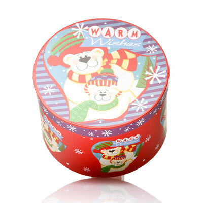 Set 3 cutii rotunde Crăciun - model urși polari - CraftUp