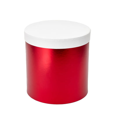 Set 3 cutii rotunde lucioase două culori - roșu/alb - CraftUp