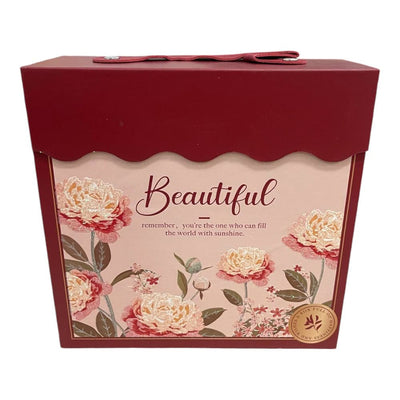 Set 3 cutii stil gentuță pentru cadouri cu mâner - model 1 roșu - CraftUp