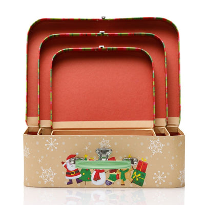 Set 3 cutii tip geantă Crăciun - familia Moșului - CraftUp