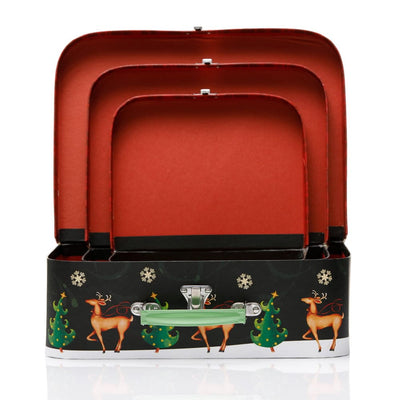 Set 3 cutii tip geantă Crăciun - model Rudolf - CraftUp