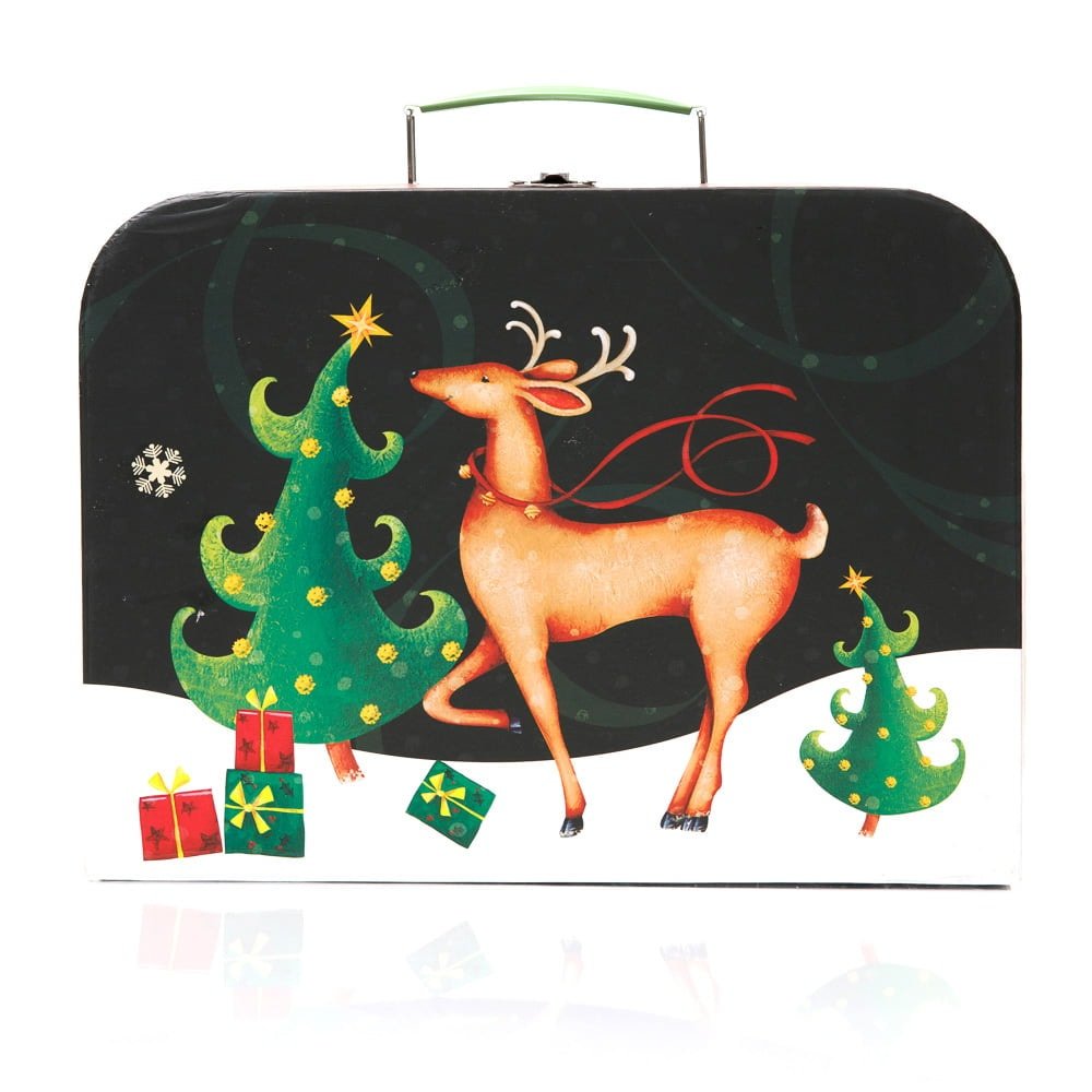 Set 3 cutii tip geantă Crăciun - model Rudolf - CraftUp