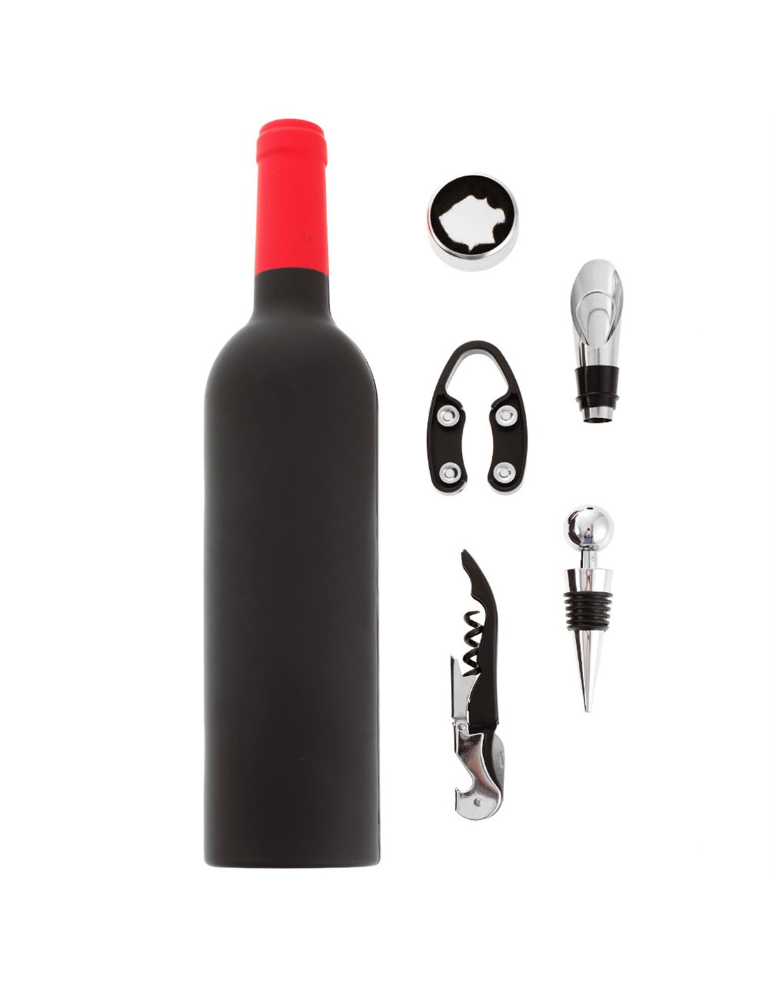 Set 5 accesorii vin în cutie în formă de sticlă - CraftUp