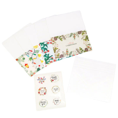 Set 6 felicitari de Crăciun cu plic și stickere aleatorii - model 4 - CraftUp