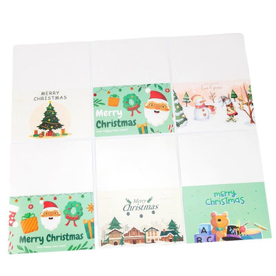 Set 6 felicitari de Crăciun cu plic și stickere aleatorii - model 6 - CraftUp