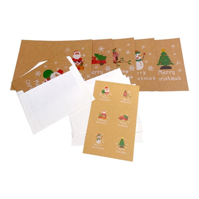 Set 6 felicitări de Crăciun cu sticker și plic - kraft 7x10.5cm - CraftUp
